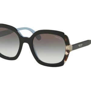 Prada Black Frame Sunglasses with Gradient Lenses and Tortoiseshell Temples